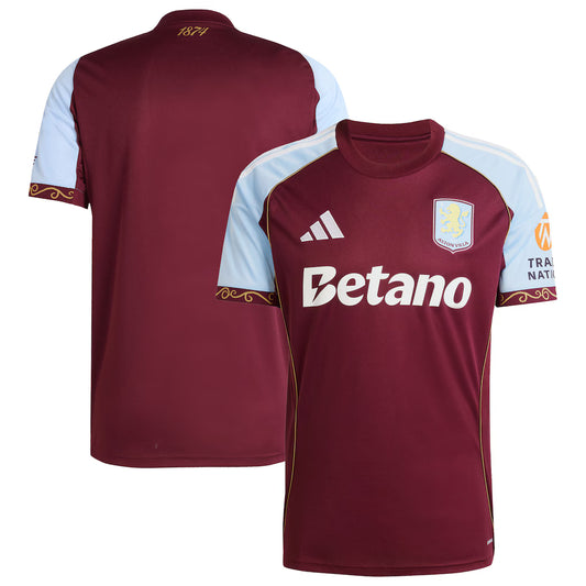🟣 Aston Villa 2025/26 Home Replica Jersey – adidas